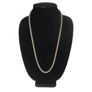 Monet Gold Tone Chain Necklace 28 Inch Chunky Twisted Rope Braided Vintage